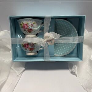 Floral Teacup and Saucer Set